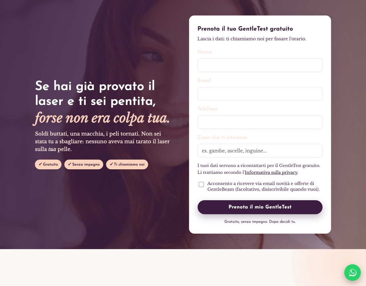 Anteprima del sistema di prenotazione Gentle Beam
